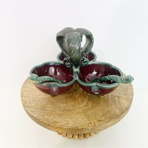 Handmade Pottery Farmhouse Condiments Tray With Mini Spoons